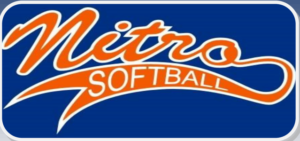 Blue, Orange and White logo; Nitro Softball