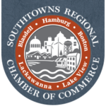 Logo that has Towns by the water; Southtowns Regional Chamber of Commerce